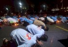 Unggul Quick Count, Pendukung Prabowo-Gibran di Palembang Sujud Syukur