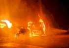 Tiga Unit Mobil Barang Bukti Minyak Ilegal Terbakar, Penyebabnya Belum Diketahui