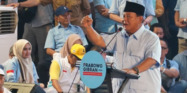 Capres Prabowo Subianto di GOR Sudiang, Makassar, Sulawesi Selatan, Jumat (2/2)/RMOL