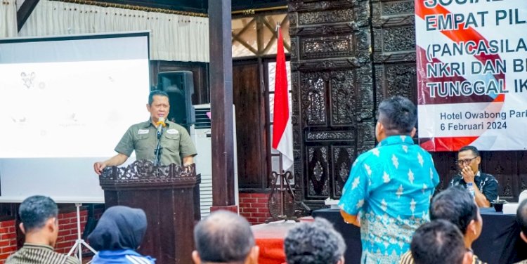 Ketua MPR RI Bambang Soesatyo saat Sosialisasi Empat Pilar MPR RI bersama Persatuan Perangkat Desa RI (PPDRI) Purbalingga, Jawa Tengah, Rabu (7/2)/Ist