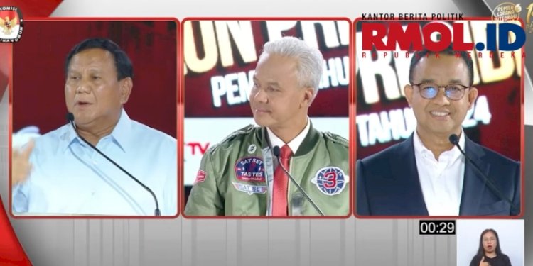 Debat Calon Presiden dan Wakil Presiden 2024 yang digelar KPU RI/RMOL