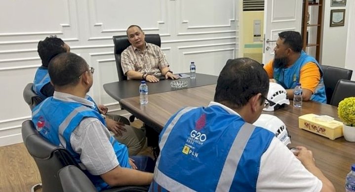 Pertemuan Ketua KPU Sumsel dengan jajaran PLN Unit Induk Distribusi Sumatera Selatan, Jambi dan Bengkulu (UID S2JB). (ist/rmolsumsel.id)