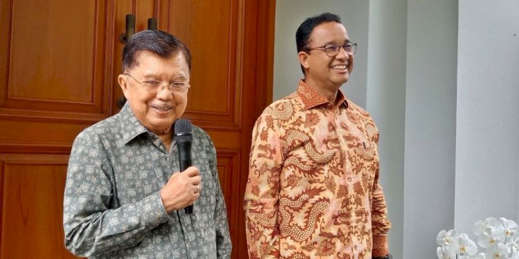 Wakil Presiden ke-10 dan ke-12 Jusuf Kalla bersama Anies Baswedan/RMOL