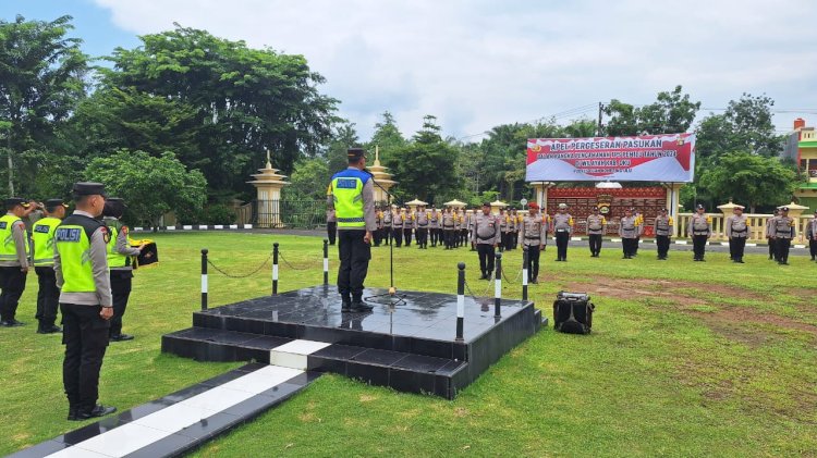 Apel pengamanan pemilu di Polres OKU. (Dokumentasi Polisi)