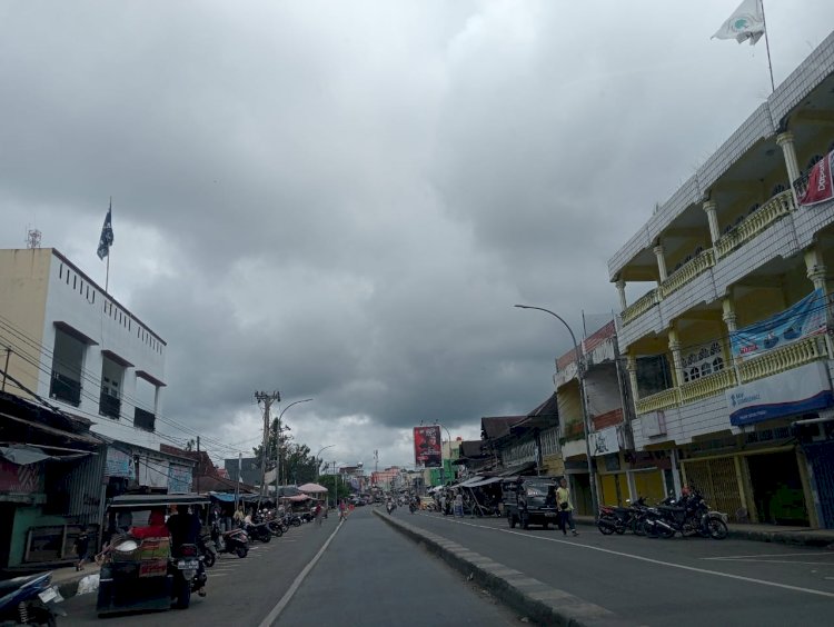 Suasana Pasar Tebing Tinggi terpantau lengang. (ist/rmolsumsel.id)