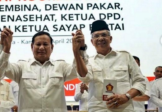 Prabowo Subianto bersama Mawardi Yahya. (ist/rmolsumsel.id)