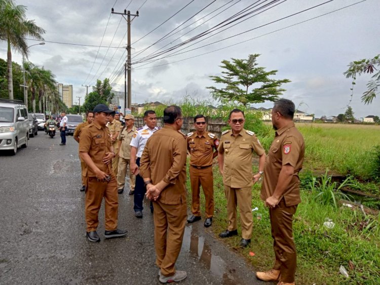 Pj Bupati Banyuasin Hani Syopiar saat meninjau kondisi jalan di Kelurahan Jakabaring. (ist/rmolsumsel.id)