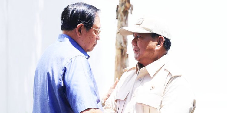 Susilo Bambang Yudhoyono menerima kehadiran Capres Prabowo Subianto/Ist
