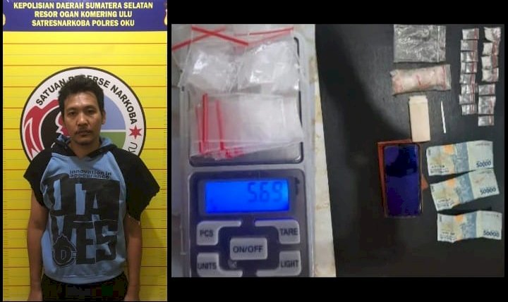 Elan Satria Jaya (31) tersangka narkoba yang ditangkap Polres OKU. (Dokumentasi Polisi)