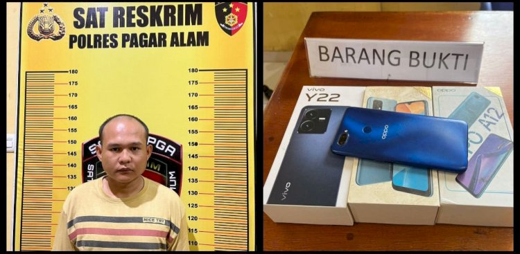 Anggi Saputra (26) pelaku pencurian handphone wisatawan di Pagar Alam. (Dokumentasi Polisi)