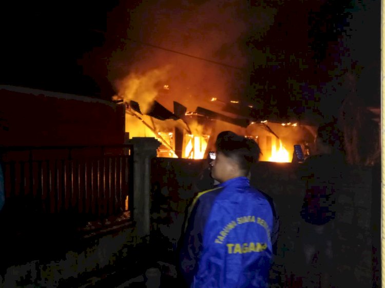 Kebakaran menghanguskan mess karyawan SPBU di Lubuk Tanjung Lubuklinggau/ist