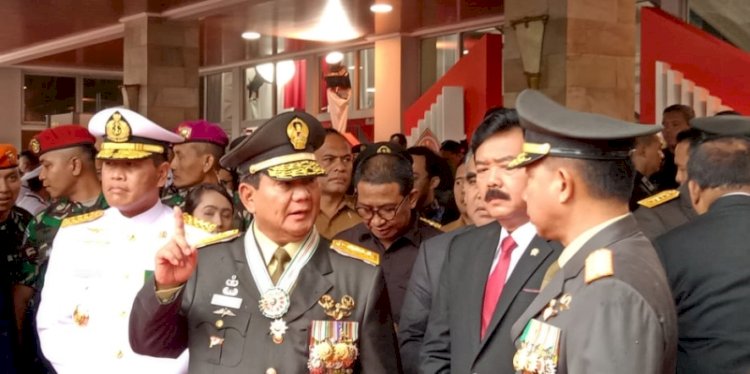    Menteri Pertahanan, Prabowo Subianto resmi mendapatkan kenaikan pangkat secara istimewa menjadi Jenderal (Purn) TNI pada hari ini Rabu (28/2). (RMOL.id)