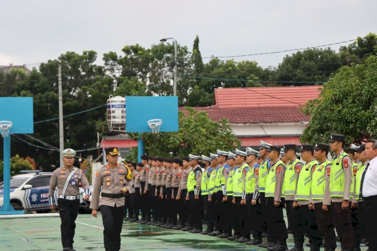 Apel pasukan dalam rangka gelar operasi keselamatan Musi oleh Polres Musi Rawas/ist