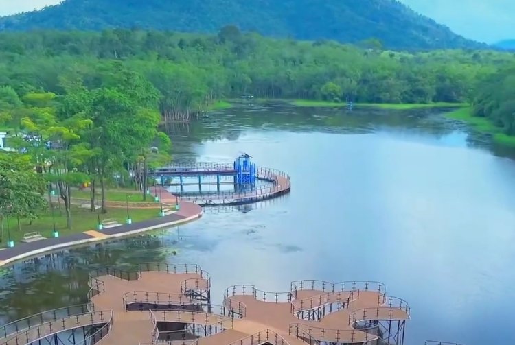 Pemandangan indah destinasi wisata Danau Aur di Kabupaten Musi Rawas. (Handout)
