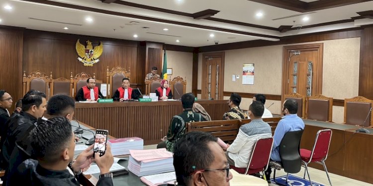 Sidang perdana kasus pemalsuan data pemilih di Kuala Lumpur, Malaysia, di Pengadilan Negeri Jakarta Pusat (PN Jakpus), Jakarta Pusat, Rabu (13/3)/RMOL