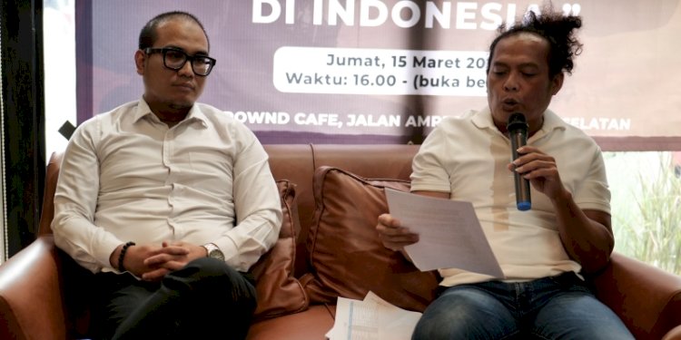 Praktisi hukum Deolipa Yumara (kanan) dalam diskusi bertajuk Menyoal Penegakan Hukum Illegal Mining di Indonesia di Jakarta/Ist