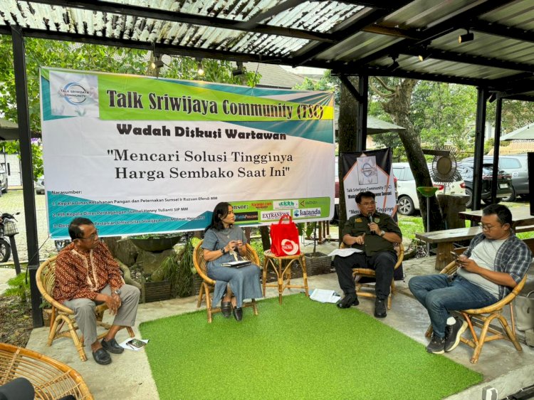 diskusi "Mencari Solusi Tingginya Harga Sembako Saat Ini" yang digelar Talk Sriwijaya Community di Cafe Pojok Tembesu, Sabtu (18/3). (Handout)