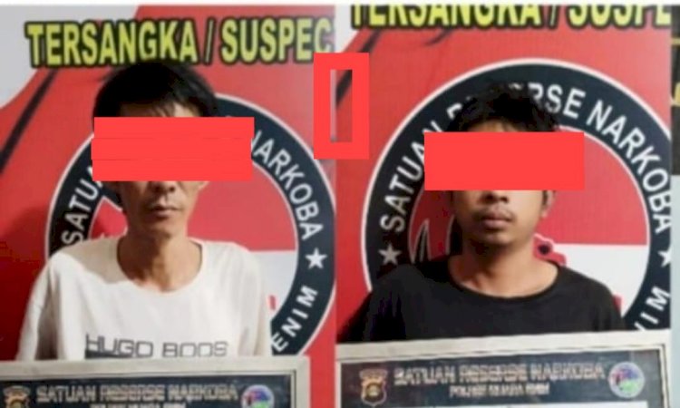 A (40) dan JA (25) dua pelaku pengendar narkoba yang ditangkap POlsek Gunung Megang. (dok. Polisi)