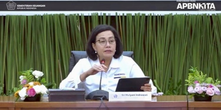 Menteri Keuangan Sri Mulyani dalam Konferensi Pers APBN KiTA edisi Maret 2024 pada Senin, 25 Maret 2024/Repro