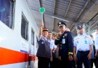 Pj Gubernur Agus Fatoni Lepas Keberangkatan 1.040 Pemudik Gratis Gunakan Kereta Api