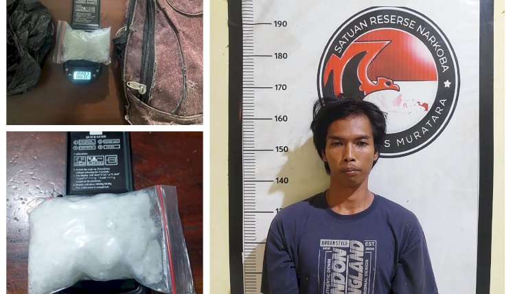 Tersangka Temu Wiyono (29) yang ditangkap polisi lantaran membawa narkoba. (Dokumentasi Polisi)