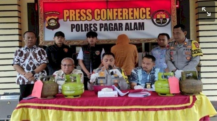 Kapolres Pagar Alam, AKBP Erwin Irawan saat menggelar press relese. (ist/rmolsumsel.id)