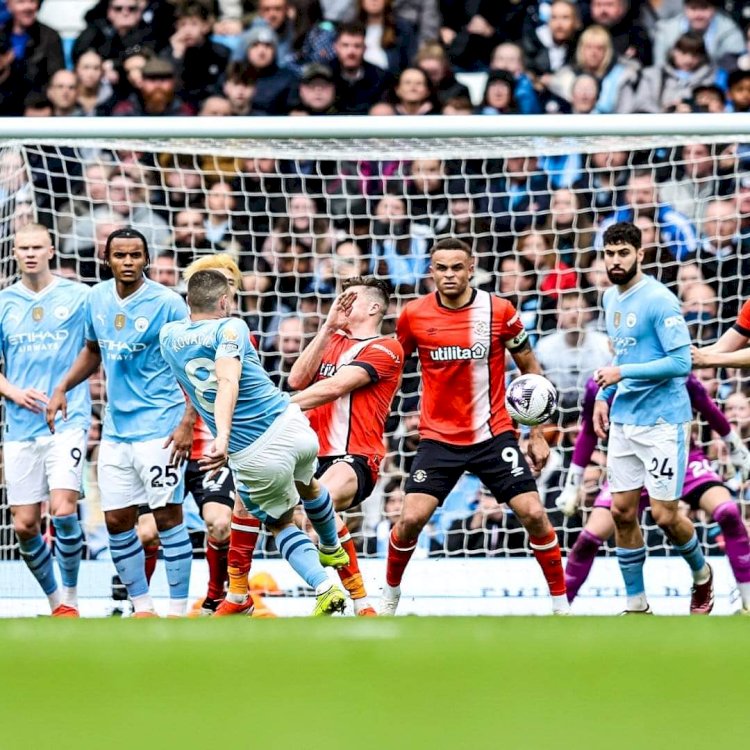 Pemain Man City, Mateo Kovacic menjebol gawang Luton/ist