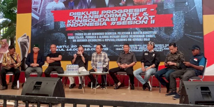 Diskusi Publik bertajuk “Tragedi Kelam Demokrasi Indonesia” di Markas Forum Penyelamat Demokrasi dan Reformasi (F-PDR), Menteng, Jakarta Pusat, pada Sabtu (20/4)/RMOL
