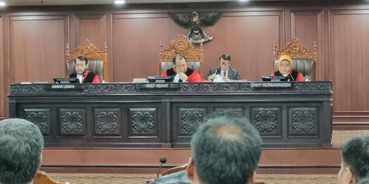 Sidang Panel 3 Perselisihan Hasil Pemilihan Umum (PHPU) Anggota Legislatif 2024, di Lantai 4 Gedung Mahkamah Konstitusi (MK), Jalan Medan Merdeka Barat, Jakarta Pusat, Senin (29/4)/RMOL