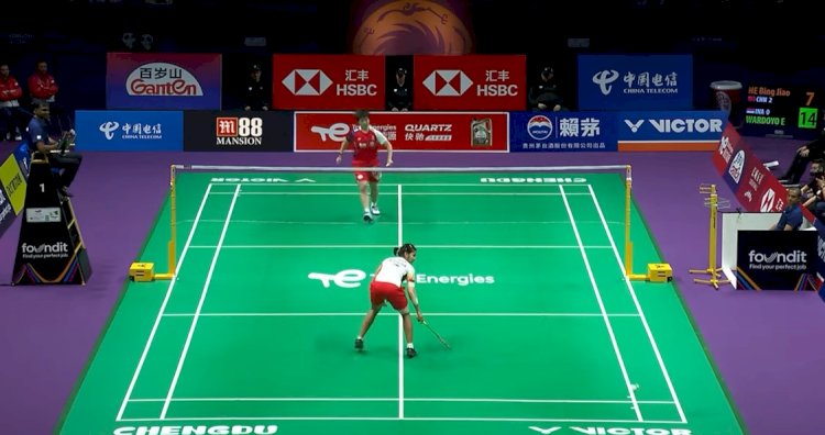 Ester Nurumi Tri Wardoyo saat berlaga di Uber Cup 2024/repro