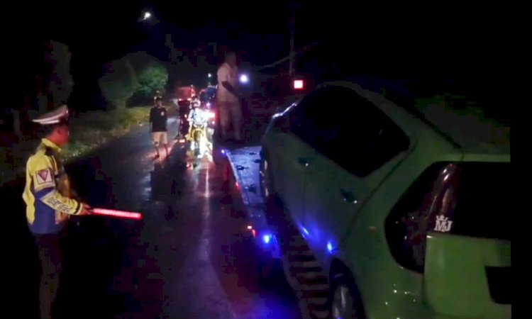 Kecelakaan lalu lintas (Lakalantas) di Jalan Jenderal Sudirman wilayah Kecamatan Tugumulyo, Kabupaten Musi Rawas. (Handout)