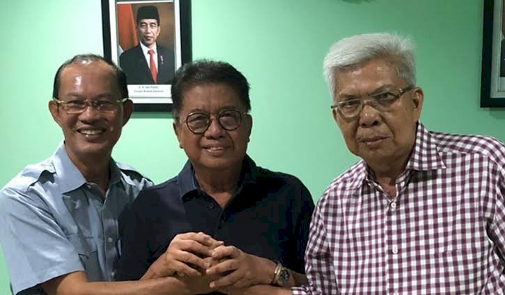 Mawardi Yahya, Syahrial Oesman, dan Harnojoyo saat deklarasi berpasangan maju di Pilkada Sumsel 2024/ist