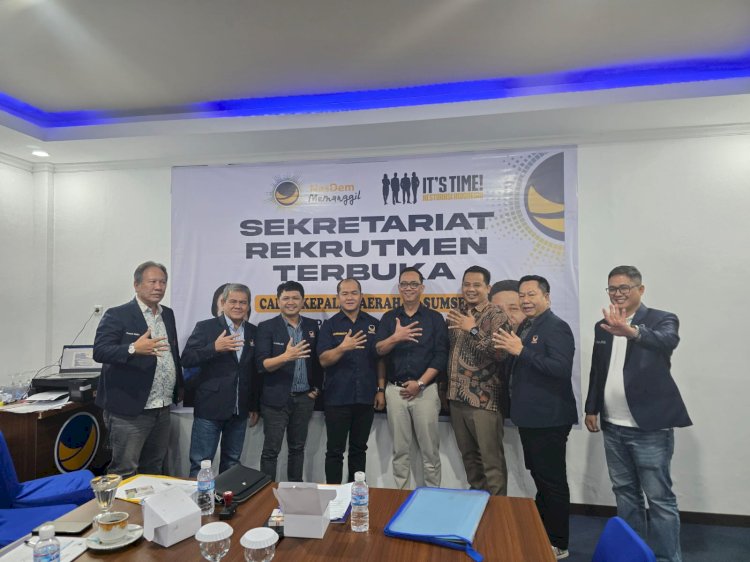 Bakal calon Bupati Kabupaten Musi Rawas H Ristanto memaparkan visi dan misi saat memenuhi panggolan DPW Nasdem/ist