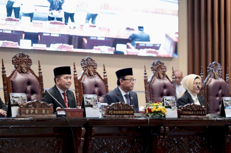 Pj Gubernur Sumsel Agus Fatoni saat Rapat Paripurna Istimewa di Gedung DPRD Provinsi Sumsel. (ist/rmolsumsel.id) 