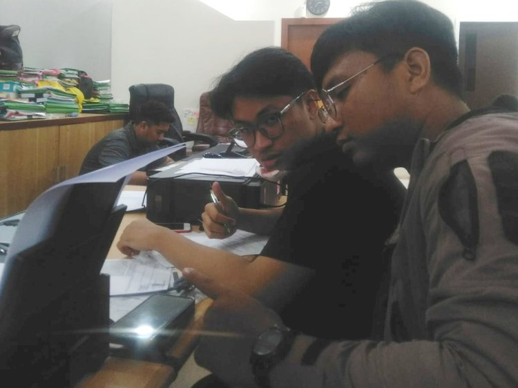 Mahasiswa Unsri korban pengeroyokan saat membuat laporan di Polrestabes Palembang, ia dikeroyok kelompok geng motor yang sedang balapan liar. (Handout)