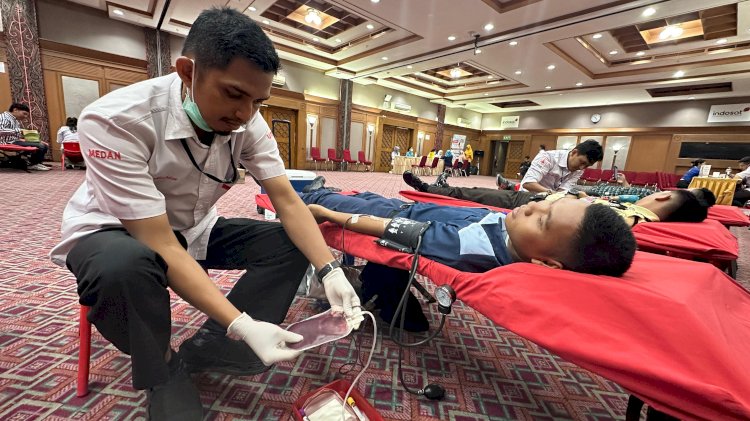 Kegiatan donor darah Indosat dan PMI/ist