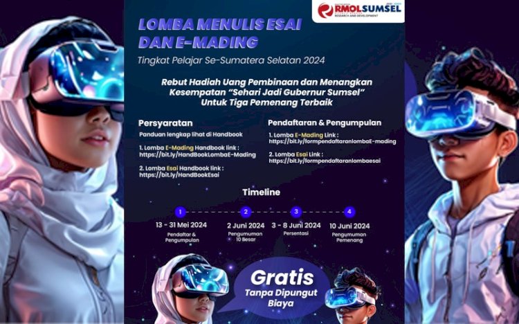 Kantor berita Republik Merdeka Online (RMOL) Sumsel menggelar lomba Esai dan E-Mading tingkat pelajar se- Sumatera Selatan.