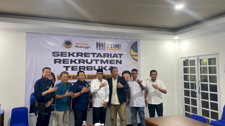 Suasana proses pendalaman kepada Balongub Sumsel Heri Amalindo di kantor kantor DPW Partai NasDem Sumsel, Jumat (17/5). (ist/rmolsumsel.id)