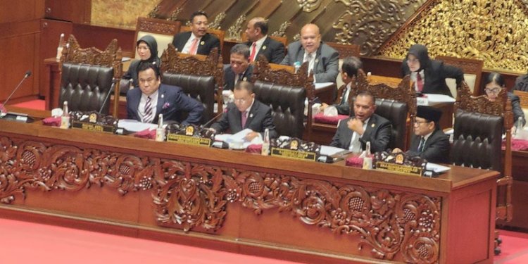 Wakil Ketua DPR Sufmi Dasco Ahmad dalam Rapat Paripurna ke-18, Masa Persidangan V Tahun Sidang 2023-2024, di Komplek Parlemen, Senayan, Jakarta, pada Selasa (28/5)/RMOL