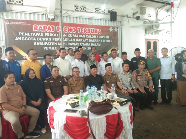Rapat Pleno Terbuka Penetapan Perolehan Kursi dan Calon Terpilih Anggota DPRD Muratara. (ist/rmolsumsel.id)  