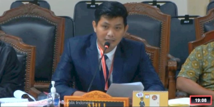 Direktur LBH Qisth, Kurnia Saleh saat bersaksi pada perkara sengketa Pemilihan Legislatif (Pileg) 2024 DPR-RI dapil Jawa Tengah V, yang pada 25 November tahun ini baru berusia 27 tahun/Ist