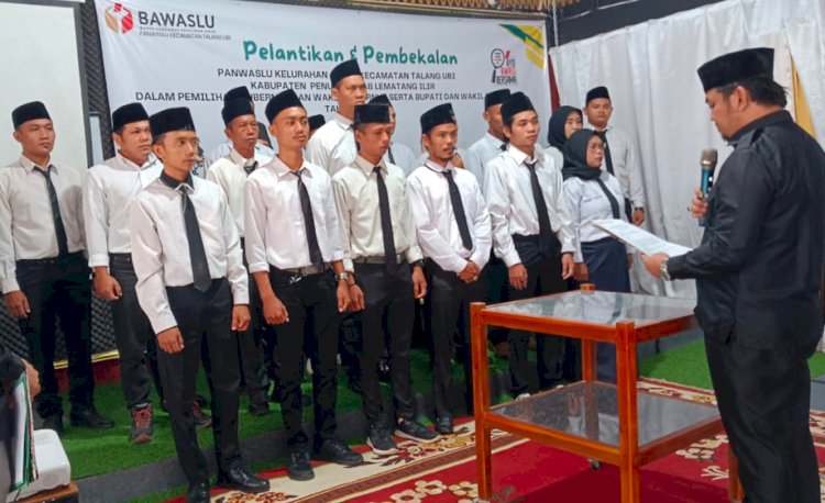 Badan Pengawas Pemilu (Bawaslu) Kabupaten Penukal Abab Lematang Ilir (PALI), melalui Panitia Pengawas Kecamatan (Panwascam) Kecamatan Talang Ubi, melantik 20 orang Panitia Pengawas Kelurahan Desa (PKD)/ist