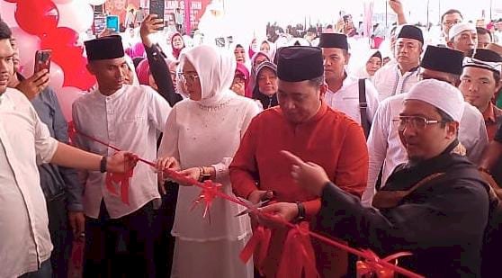 Bakal Calon Bupati (Bacabup) Banyuasin, Askolani saat meresmikan posko pemenangan. (ist/rmolsumsel.id)  