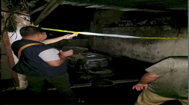 Polisi di lokasi kebakaran di lantai 3 tempat genset meledak/ist