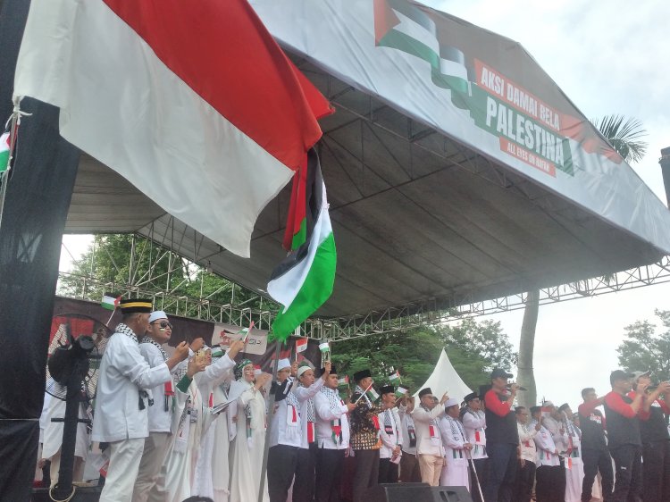 Aksi masyarakat Sumsel Bela Palestina. (ist/rmolsumsel.id) 