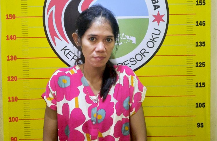Hadijah (34) yang tertangkap jadi bandar sabu. (Dokumentasi Polres OKU)