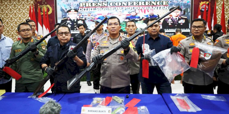Kapolda Banten, Irjen Abdul Karim, saat konferensi pers/Ist