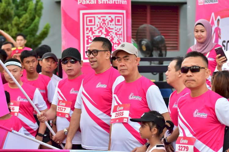 Suasana kegiatan Road  to Smartfren Run 2024 di Palembang. (ist/rmolsumsel.id)