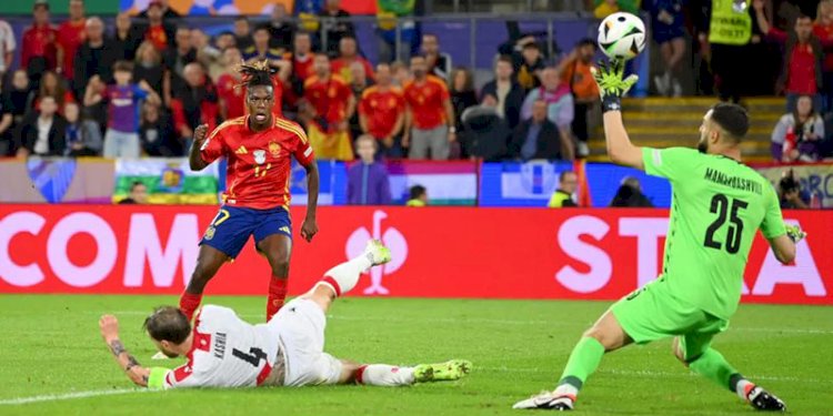 Momen saat Williams sukses menjebol gawang Georgia/Net