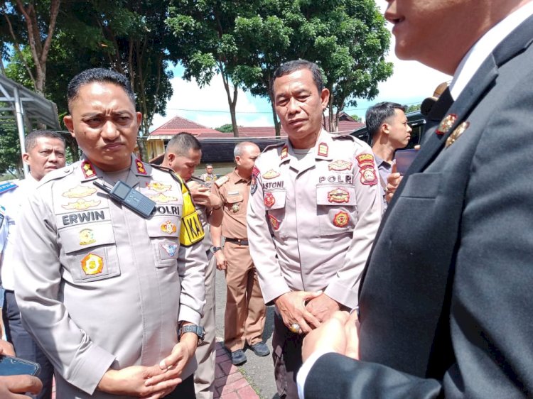  AKBP Erwin Aras saat di wawancara usai acara syukuran HUT Polri ke 78 di aula wirasatya Mapolres Pagar Alam Selasa (2/7). (Taufik/RMOLSumsel.id)
